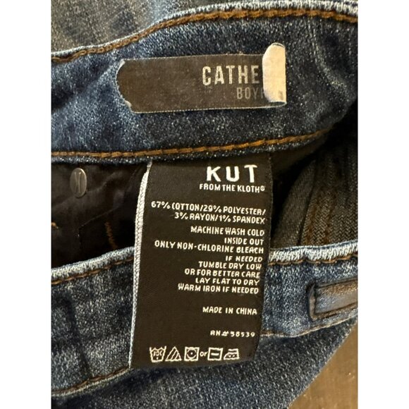 Kut From The Kloth Catherine Boyfriend Blue Denim Jeans Size 2 - Picture 4 of 10